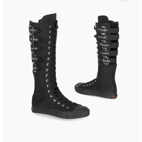 Demonia Deviant-310 Rare Unisex Lace Up Buckle Strap Goth Sneaker Boots W11/M9 - Picture 1 of 16